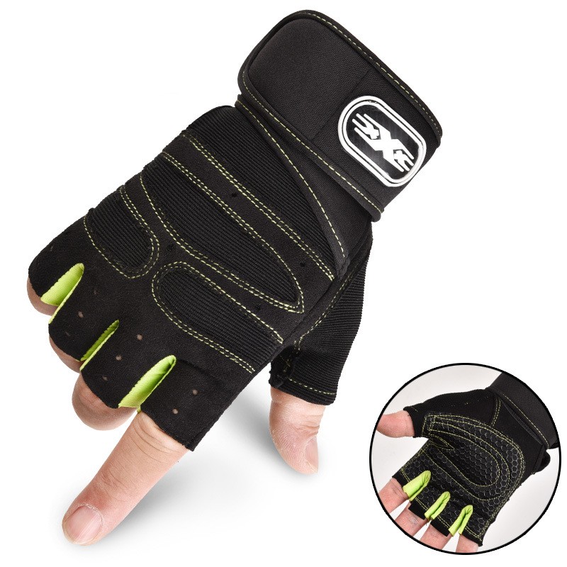 

Half-finger Riding Fitness Sports Antislip Wrist Brace Gloves for Men and Women