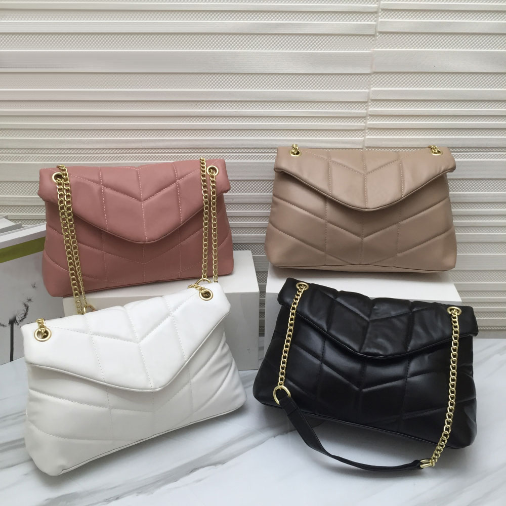 

High Quality womens bags Designer women leather handbags Flap shoulder bag female stripe ladies brand imitation handbag wallets Luxury letter logo package S023