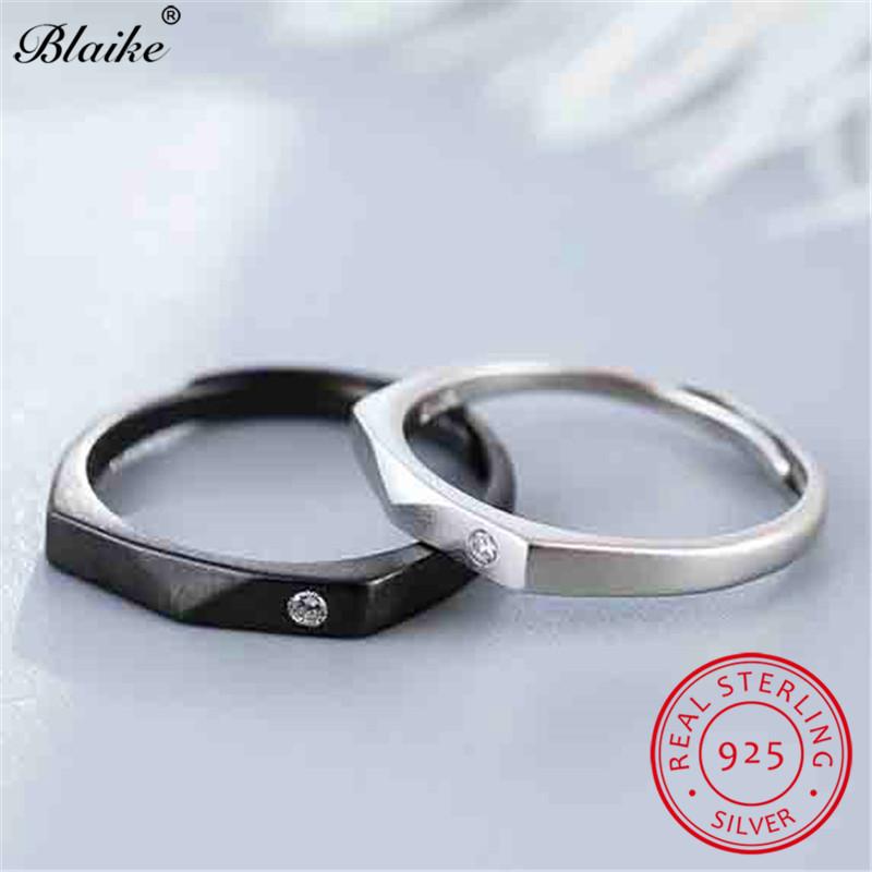 

Cluster Rings Blaike Minimalist Lovers Wedding Thin For Women And Men 925 Sterling Silver Open Ring With Stone Zircon Stacking Male, Golden;silver