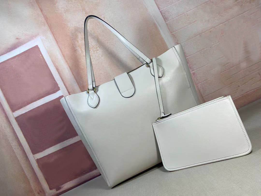

Classic ladies design large-capacity tote wallet handbag 2021 fashion trend all-match western-style shoulder bag leather, White