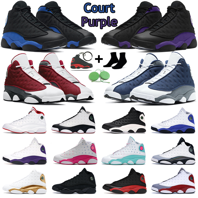 

13s Men Basketball Shoes Jumpman 13 Hyper Royal Red Flint Starfish Del Sol Court Purple Black Cat Wolf Grey Lucky Green Mens Women Trainers Sports Sneakers, 13s 36-47 black cat