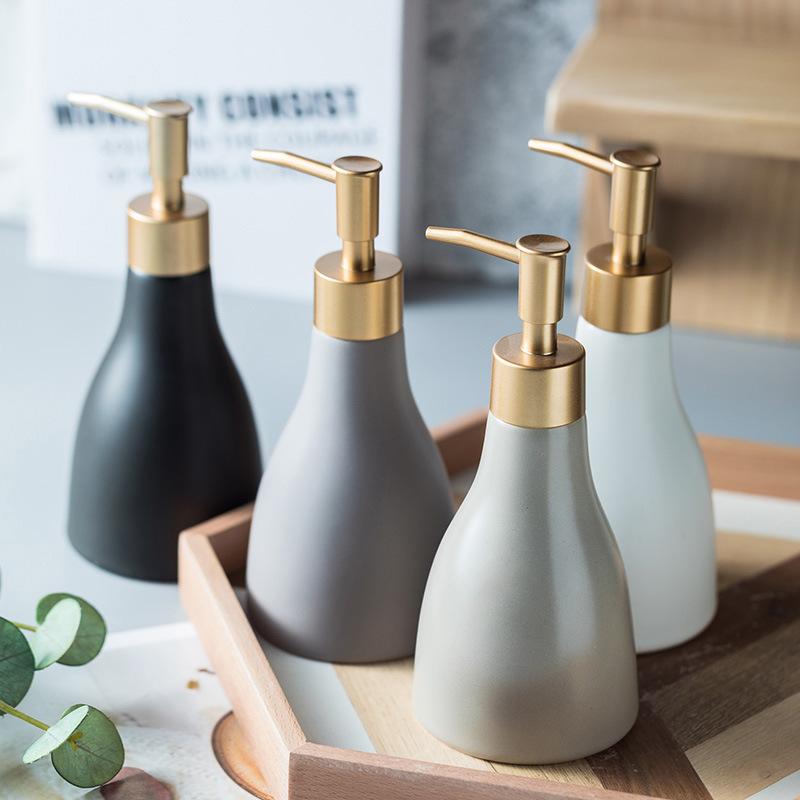 

Liquid Soap Dispenser Simple Ceramic Hand Sanitizer Shower Gel Shampoo Moisture Bottling Lotion Press Bottle El Bathroom Products Accessorie