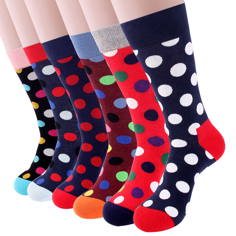 

2019 new dot fashion trend men's stockings sweat absorbing socks, Black