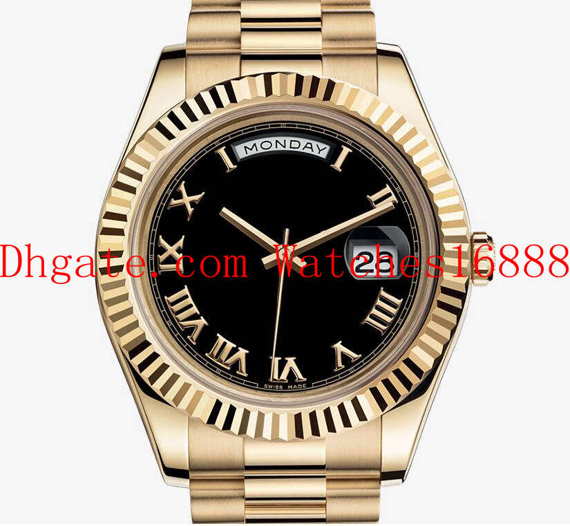 

Topselling 41mm Men's Day-Date II President Watch 18 White gold 218239 218238 Roman Dial Mens Automatic Mechanical Watches, Slivery;brown