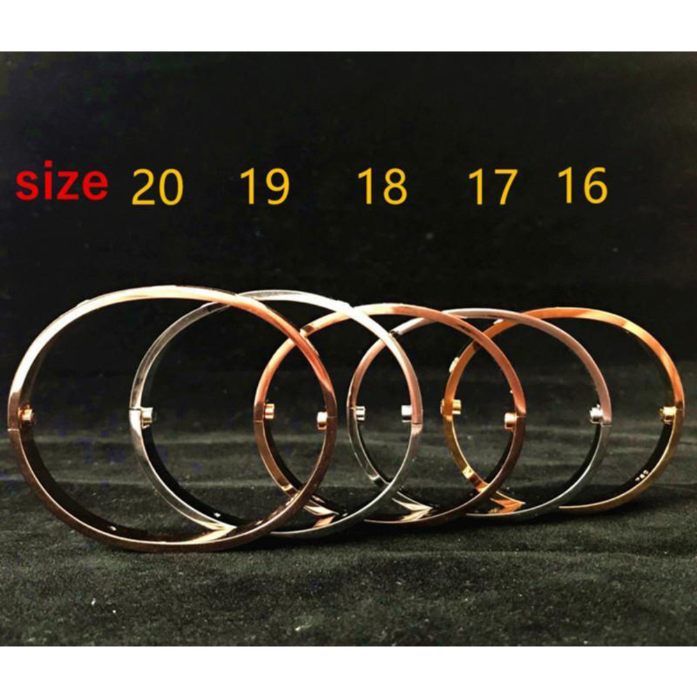 

stainless steel Love Bracelets silver rose gold bracelet Bangles Women Men Screw Screwdriver Bracelet Couple Jewelry with dust bag fas, Black