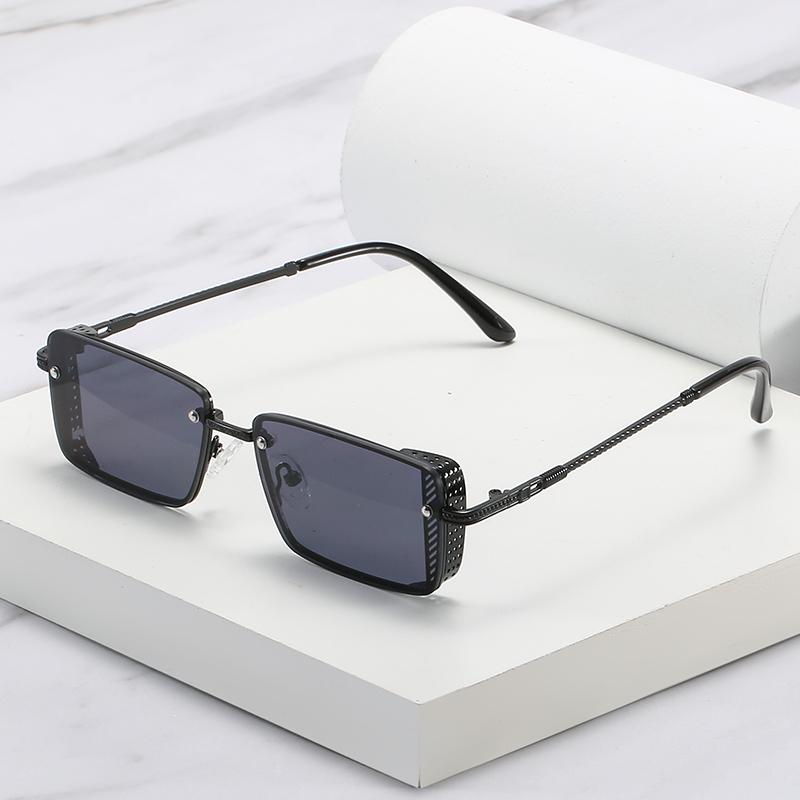 

Sunglasses Punk Style Metal Men Vintage Small Frame Fashion Square Glasses For Women Uv400 2021 Summer