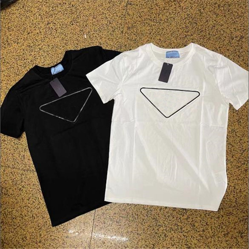 

Fashion Designer 4 styles luxury T Shirts Womens Prad Cotton Tee Mens Streetwear Lovers Print Tops shirt woman Short sleeves clothing, White;black