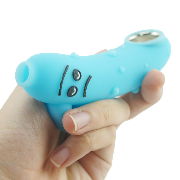 

Food grade silicone hand pipe banana cute smoking accessories with glass bowl for smoking