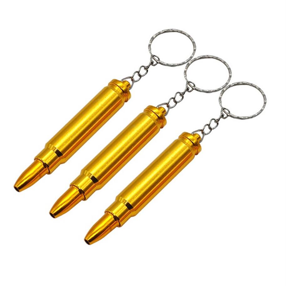 

Bullet Pipe MINI Funky Bullet Metal Gold Tobacco Smoking Filter with Key Chain Head Gun Pistol Bullet Shape hand Pipe DHLa00