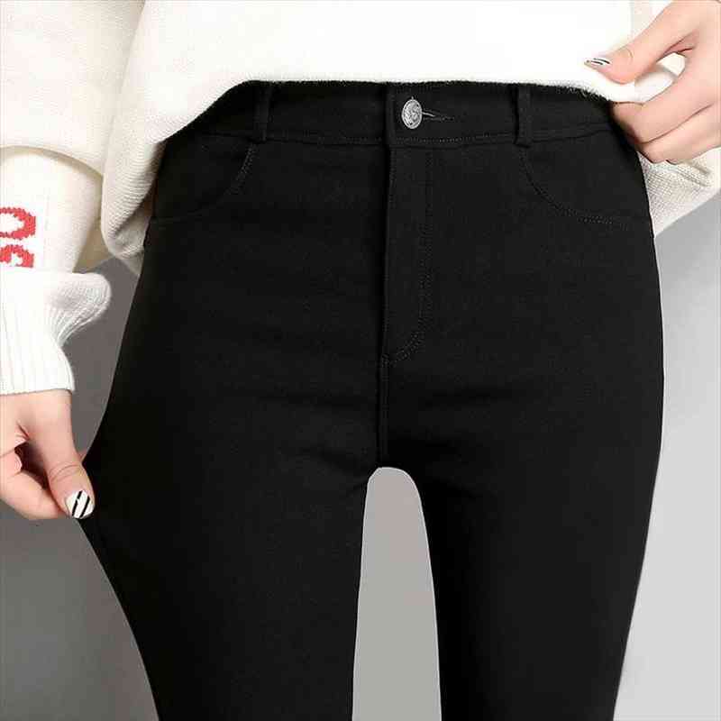 

Spring High Elastic Skinny Pencil Jeans Leggings Elastic Black Plus Size Immitation Stretch Denim Pants Long Trousers, Blue