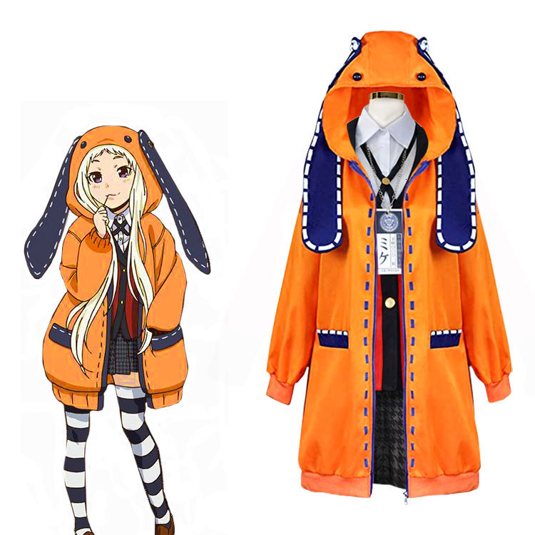 

dress Anime kakegurui yomoduki rune with hoodie jacket yumeko jabami cosplay costume Japanese school uniform girls, Separate coat.
