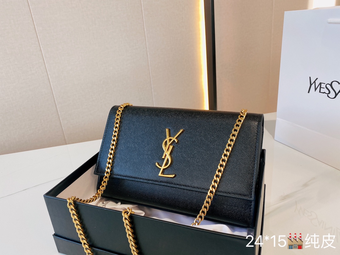 

2021 Yves Saint laurent Woman Bag Handbag Purse Genuine Leather High Quality Women Messenger Cross Body Chain Clutch Shoulder YSL Bags Wallet, 24x15cm