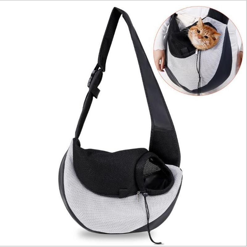 

White Breathable Mesh Pet Carrier Small Dog Front Bag Travel Puppy Cat Carrying Shoulder Drop Car Seat Covers