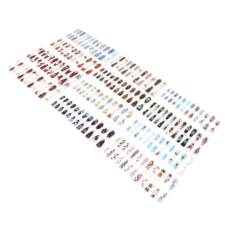 

Nail Gel Christmas Fake Nails Oval Detachable Drop Shaped Extra Long Artificial Press On Fingernails For Art DIY, Red;pink