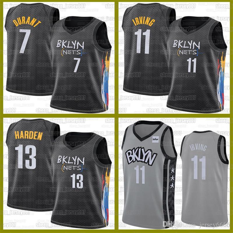 

New Kyrie James 13 Harden Brooklyn Nets NCAA Black 72 Biggie 11 Irving Kevin Jerseys 7 Durant Basketball Stitched Size S-XXL, Jersey(lanwang)