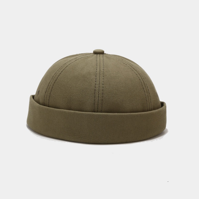 

LDSLYJR Vintage Docker Cap Brimless Hat Breathable Beanie Hats Cotton Adjustable Solid Color Landlord Sailor Cap Men and Women Hip Hop Hat 10, Black