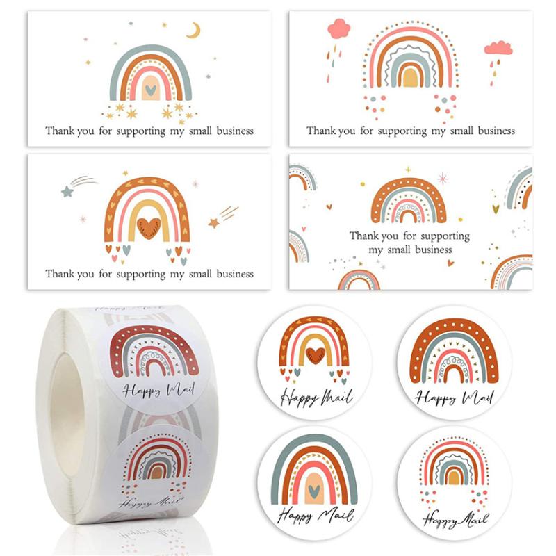

Greeting Cards Rainbow Thank You Card For Supporting My Small Business Happy Mail Sticker Labels Birth Days Christmas Gift Decor