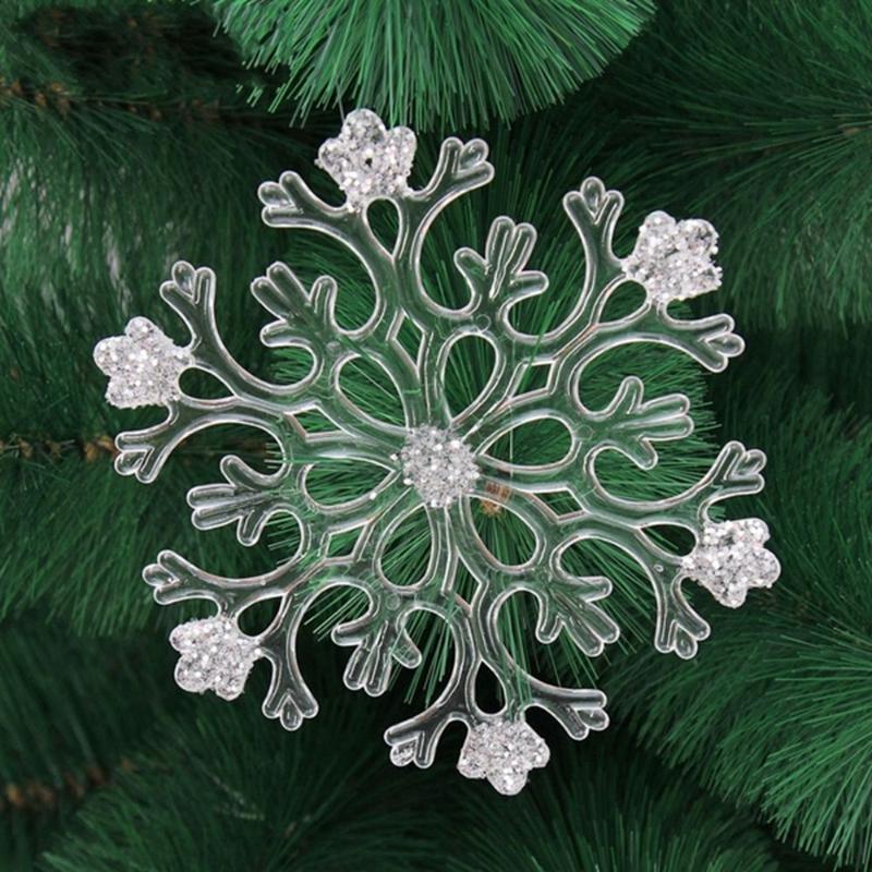 

Christmas Decorations Simulation Transparent Hanging Decor Winter Year Snowflake Home Ornaments Party Supplies Pendant