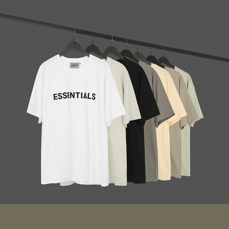 

Man Summer Tee Fear Of God T-Shirts Essentials Boxy T-shirt Applique Logo 3D Silicon Men Women Short Sleeves Casual Hip Hop Oversize Youth Tops Wholesale High Quality, Contact us