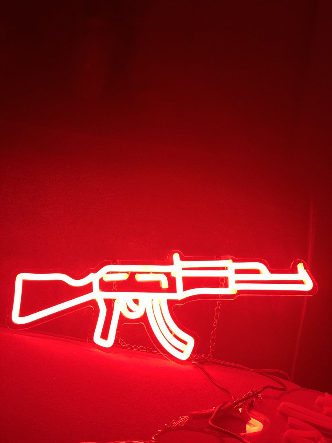

guns Wall Decor Light Led for Bedroom Words Cool Art Neon SIGN Cute 12"x10.6"