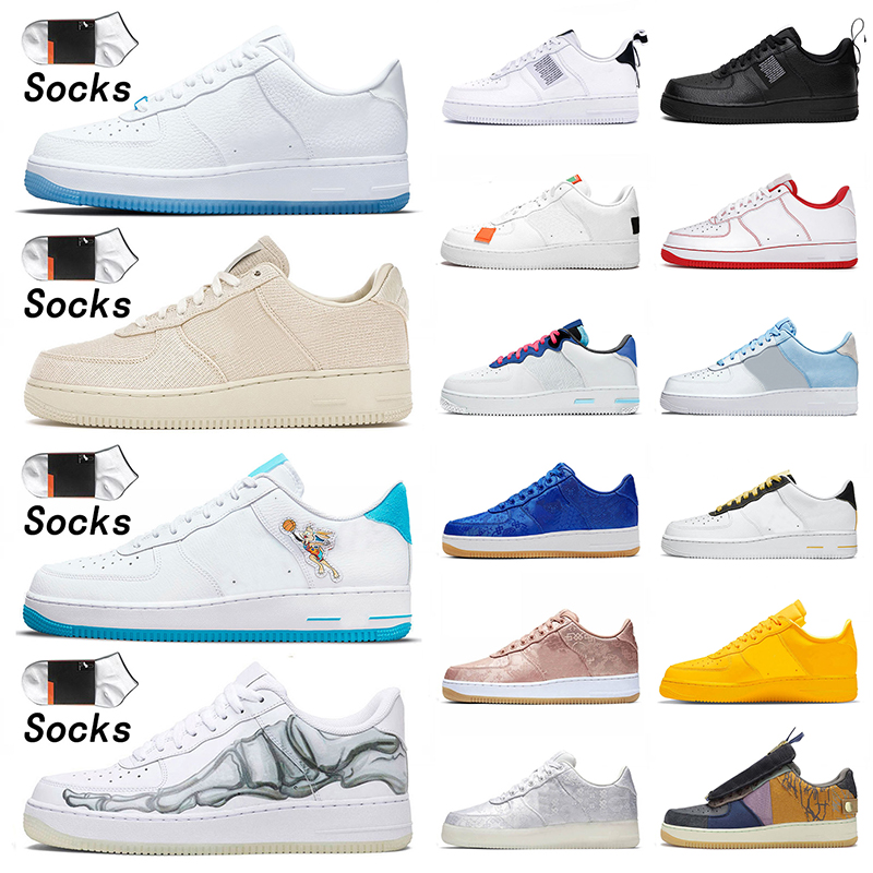 

Running Shoes Flyine 1 Low UV Reactive Skeleton White Toon Squad Mens Women Top Quality Psychic Blue University Cactus Jack Rucker Park Snea