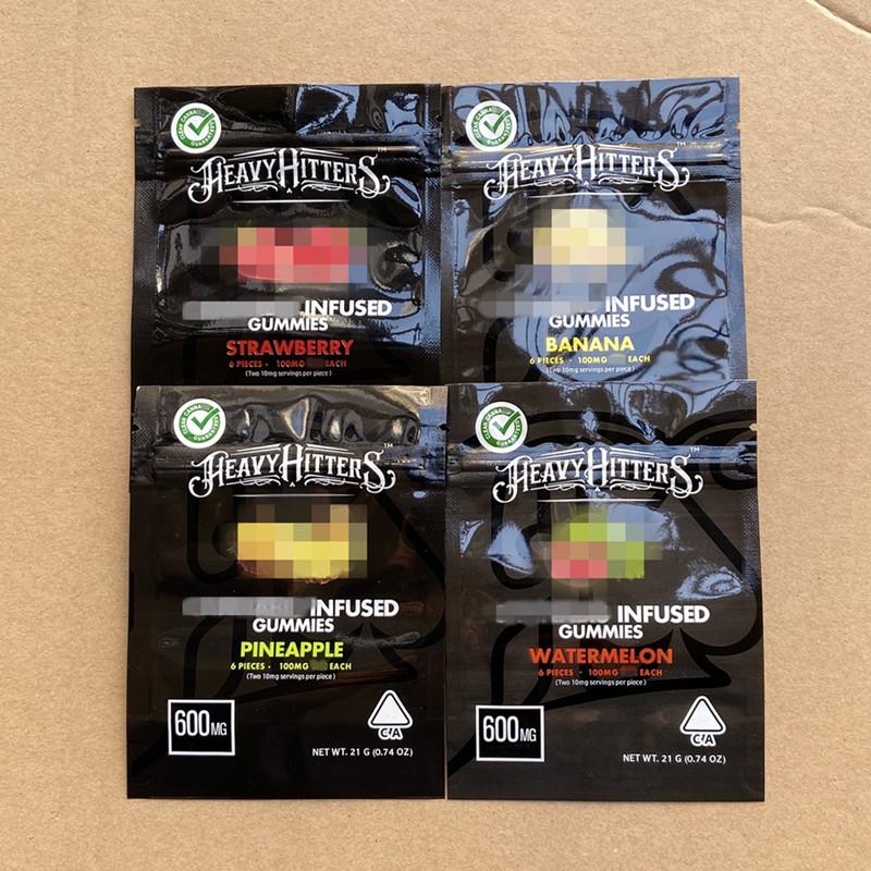 

2021 gummies heavy hitters sour sweet then stoned packaging bags gummy mylar candy 600mg package resealable edibles packing bag 1000 DHL