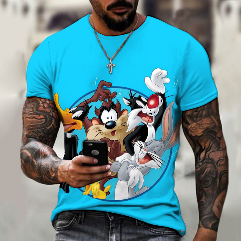 

Mens Shirts Cartoons And Animations Cat And Dog Games 3D Printing Round Neck T-shirts High-quality Clothing Oversize 6XL, Lhc-515