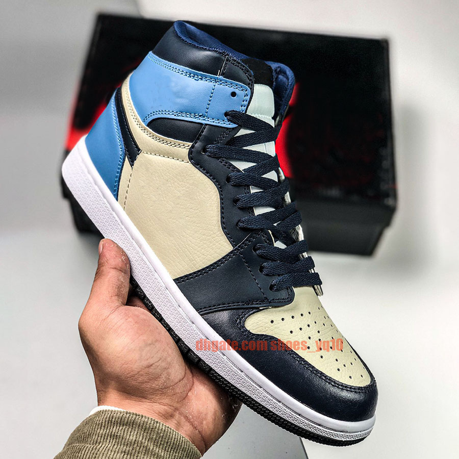 

New Mens Basketball Shoes Womens Sports Shoe High 1s University Blue Electro Orange Dark Mocha Bred Shadow Unc Twist Sneakers 45 Color High Quality size 36-46, 41