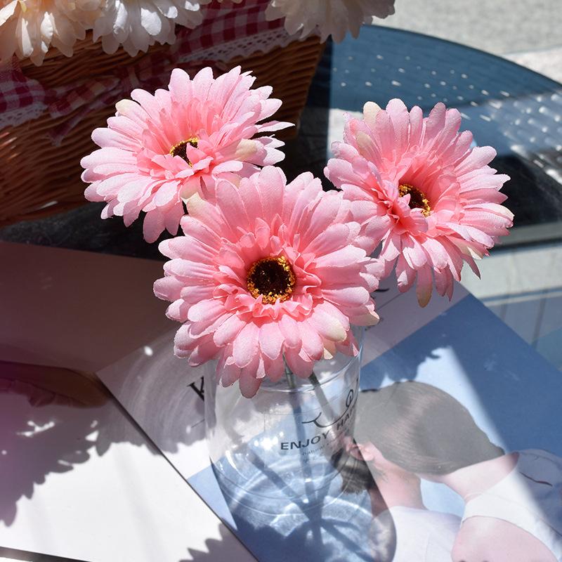 

Decorative Flowers & Wreaths 3pcs Artificial Gerbera Flower Fake Daisy Bridal Wedding Bouquet For Home Garden Party Decorations Multicolor
