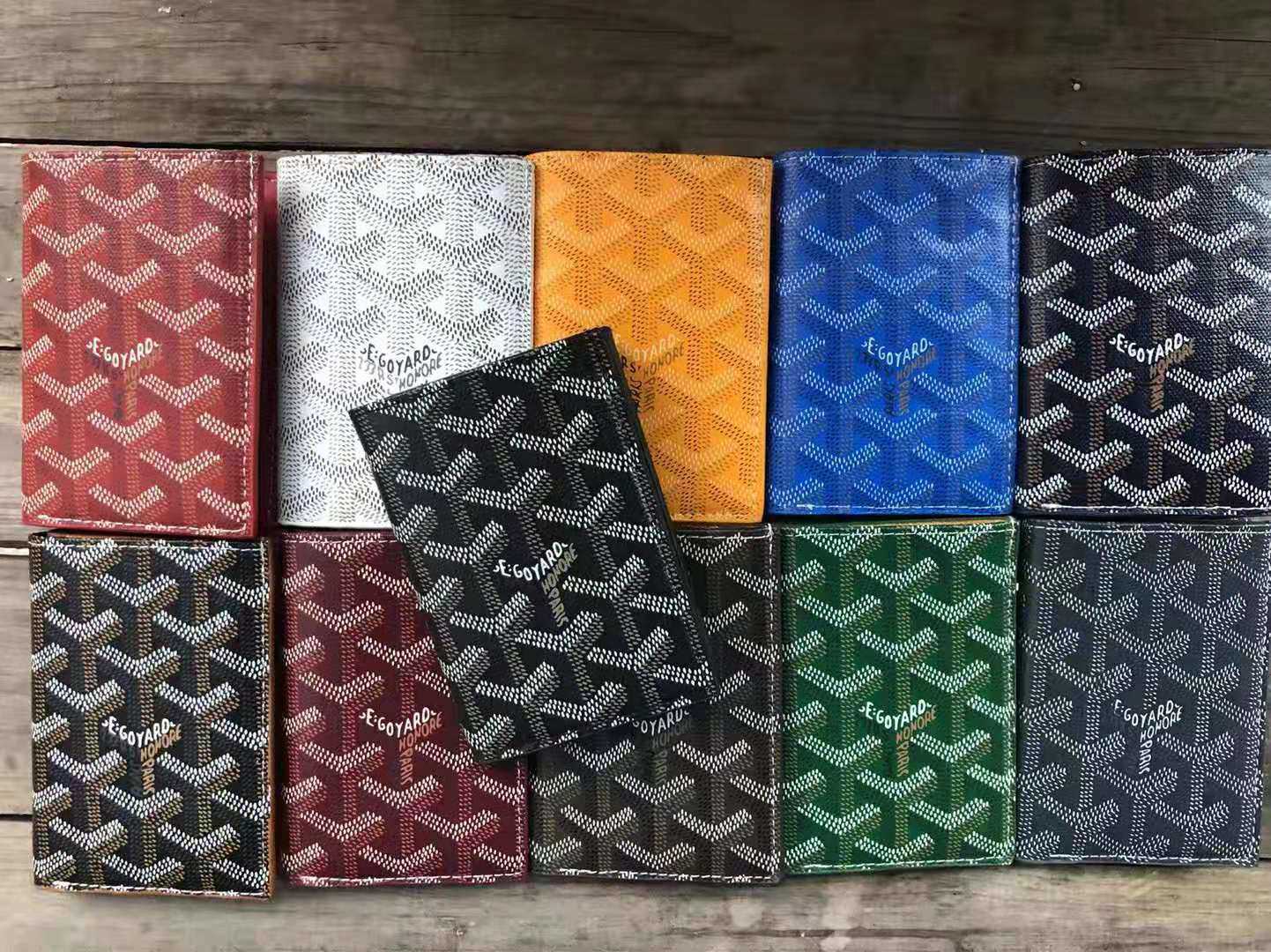 

Dog Tooth Goya Y Letter Printing Designer Short Wallet Multi-functional Mens and Women Real Leather Card Holder Coin Purse Luxury, Red;black