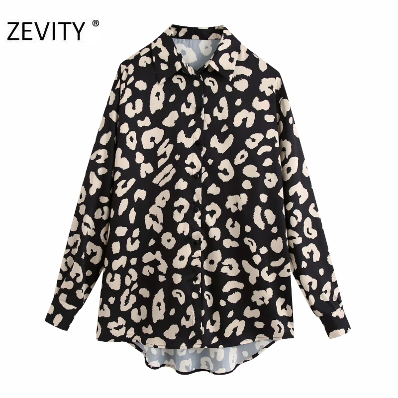

ZEVITY women vintage animal pattern print casual smock blouse office ladies long sleeve business shirts chic chemise tops LS7092, Default color