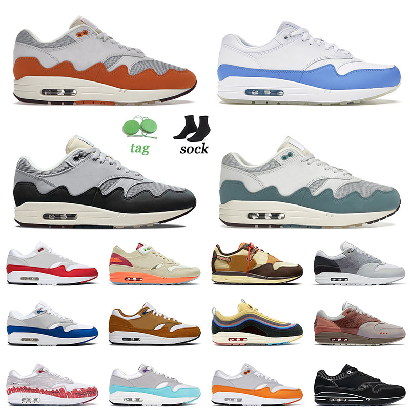 

Patta Black Grey 2022 Top Quality Cushion 1 87s Running Shoes Waves Noise Aqua Monarch Sean Wotherspoon University Blue Mens Women Trainers Sneakers 36-45, D13 36-45 atomic teal