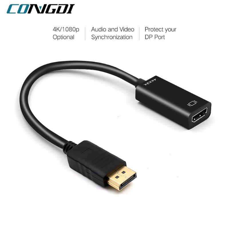 

To -compatible Adapter Male Female Converter DisplayPort Cable For PC TV Projector Hp DELL Audio Cables & Connectors