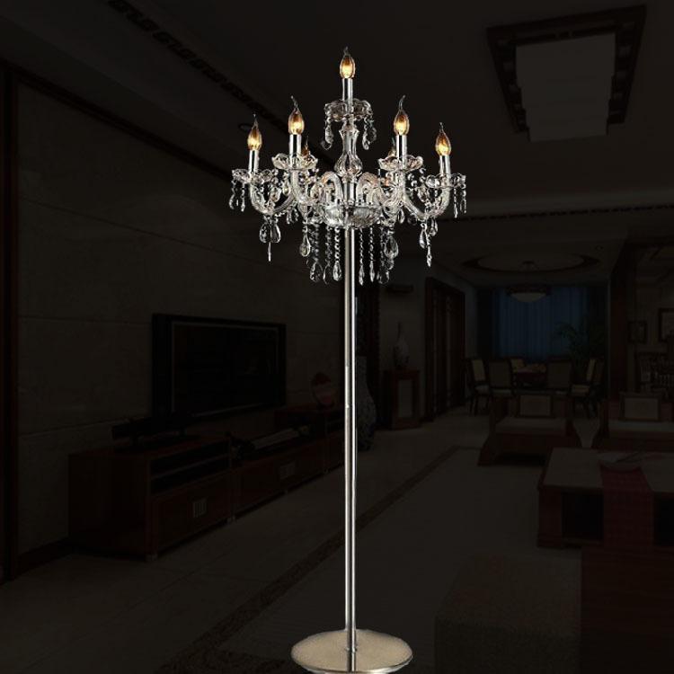 

Floor Lamps Luxury Fashion Brief Romantic Bedside K9 Crystal Lamp For Living Room Modern Standing