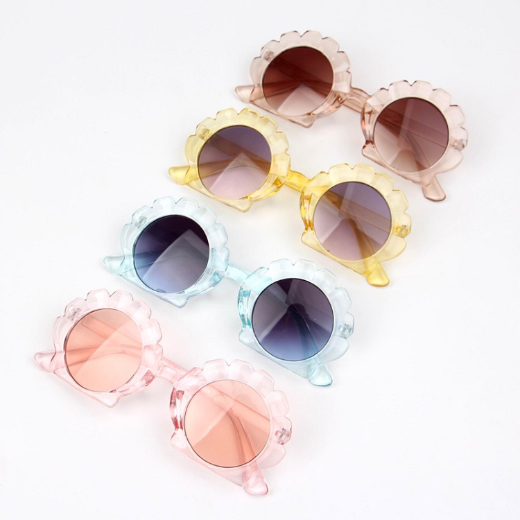 

Conch shell shape sunglasses fashion girls boys beach kids sun glasses M3497, Blue