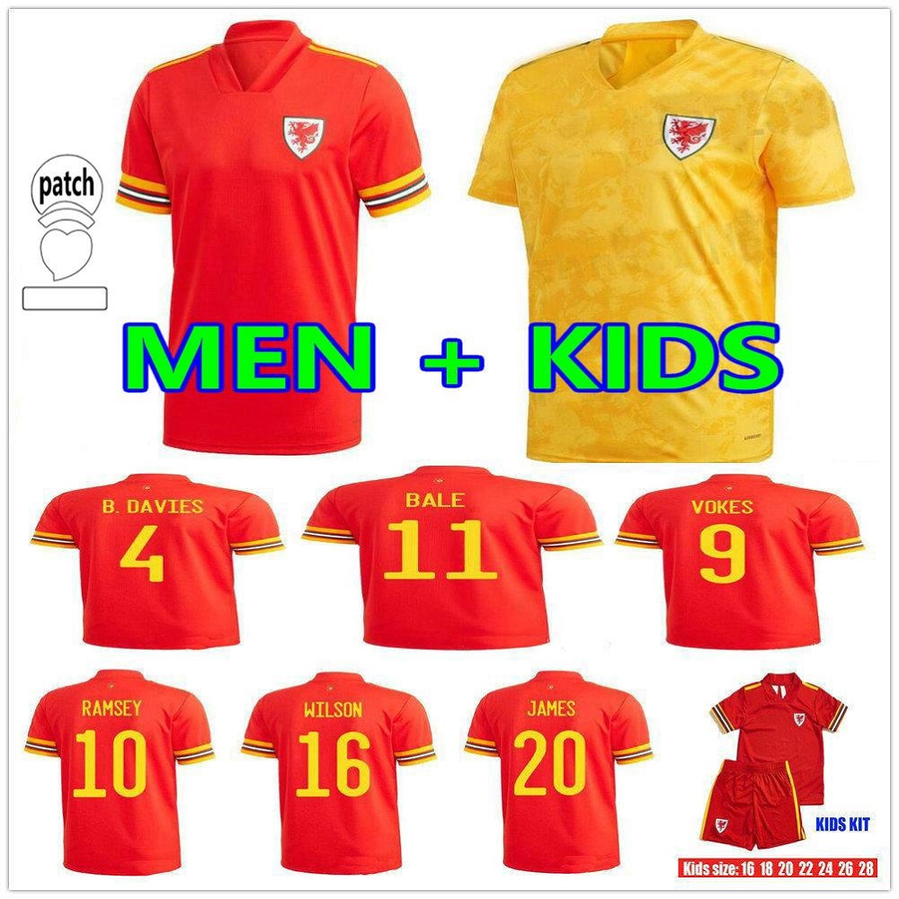 

Player version 2021 wales soccer jerseys HOME away BALE JAMES RAMSEY Men kids maillot de football shirts ALLEN wilson VOKES Roberts Camiseta futol Uniform, Away +patch2