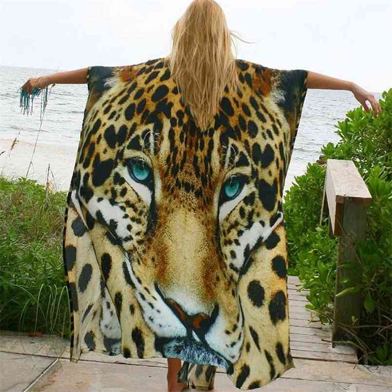 

Beach Cover up Tunics for Print Chiffon Long Kaftan Bikini Robe de Plage Sarong Wrap Swimsuit cover Q1126 210722, Khaki