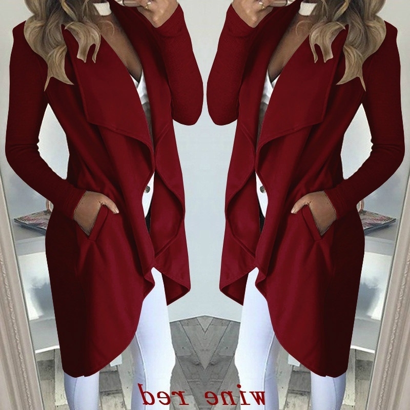 

New hot fashion solid color slim long windbreaker coat women' wear, Khaki