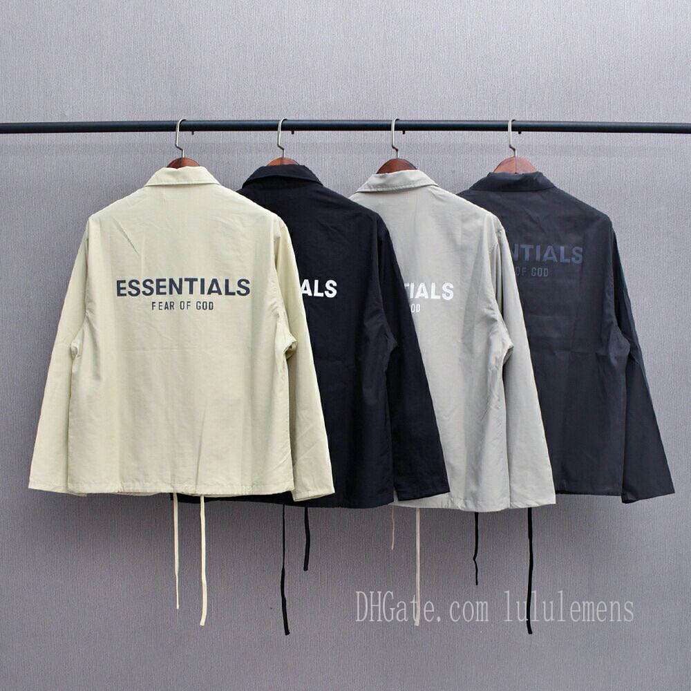 

2021 Mens Fear of God clothes essentials hoodies Season 7 double track fog coach jacket windbreaker casual coat factory outlet