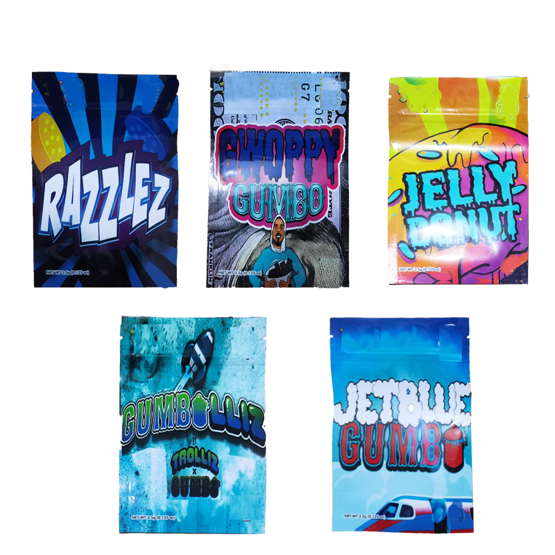 

zip lock resealable plastic packaging 3.5 Bag smell proof sealed edibles package baggie runtz Jokes UP mylar bags 420 dry herb flower gumbo jelly bonut