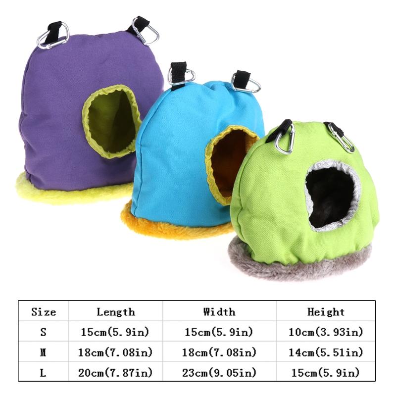 

Pet Parrot Nest Plush Warm Winter Hammock Bird Hanging Swing Bed Cave 3 Size Cages Nests