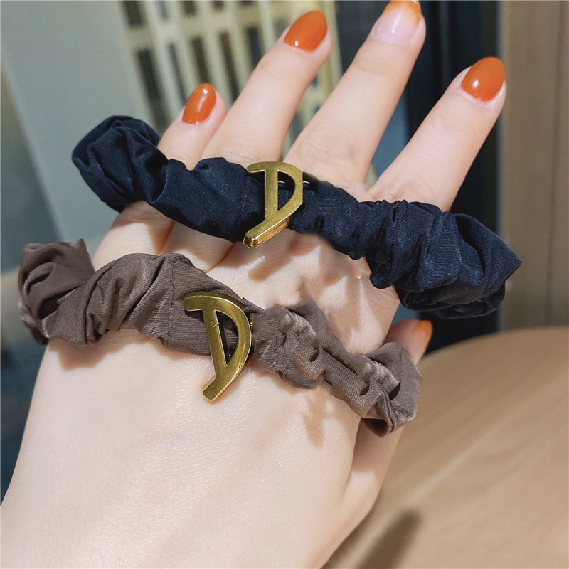

Classic Letter Ornaments Hair Rubber Bands Women Girls Trendy Style Elastic Hair Rope Accessories Ponytail Holder Scrunchie, Pink
