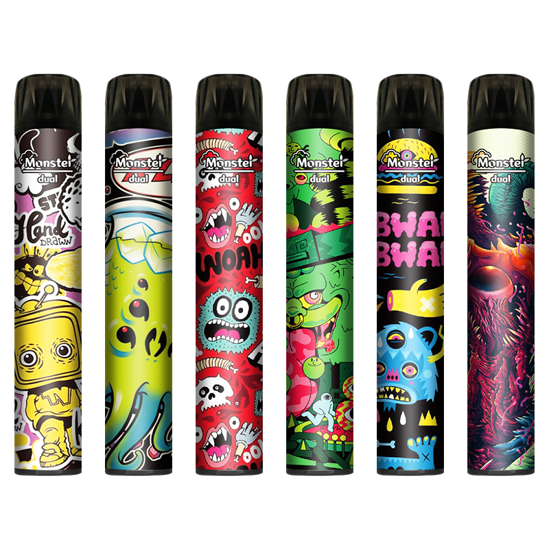 

Monster Dual Disposable Electronic cigarettes Pod Device 2in1 Switch 6.0ml Pre Charged Vape Pen Stick Vapor Bar Cartoon Prints ezzy 1000+100