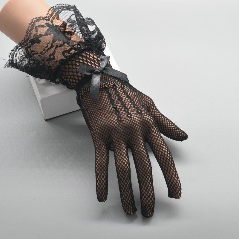 

Other Event & Party Supplies Lilicochan Pretty Mesh Evening Cosplay Costume Glove Bride Accessories For Women 3 Colors Sexy Print Lace
