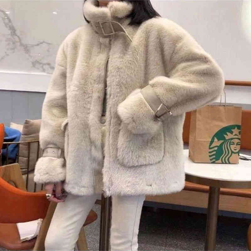 

Women's Fur & Faux Skin coat of the fake women thick winter casual jacket lmitate fur loose outwear ladies in parka fashion 5QW4, 1# shoe box