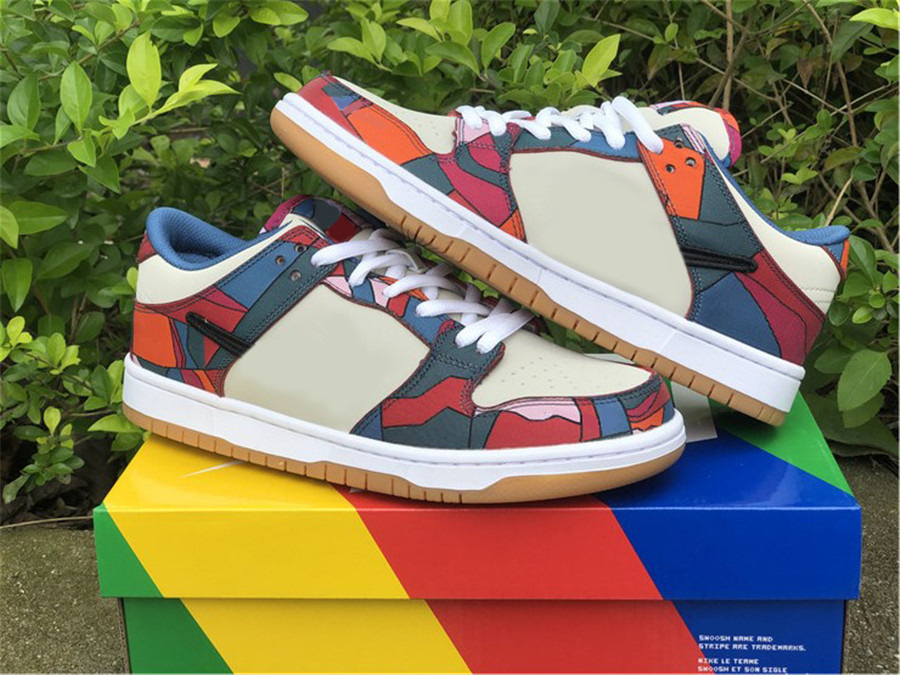 

2021 Parra x SB Authentic Dunk Fire Pink Gym Red Mocha White Royal Blue Black Low Outdoor Shoes Men Women Sports Sneakers DH7695-102 With Original Box US5-12, Customize