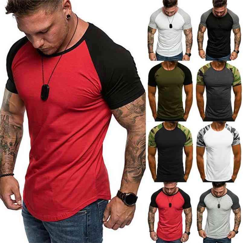 

Mens Muscle T-Shirts Summer Short Sleeve Tee Jersey Athletic Gym Slim Fit Tops 210707, Dark gray