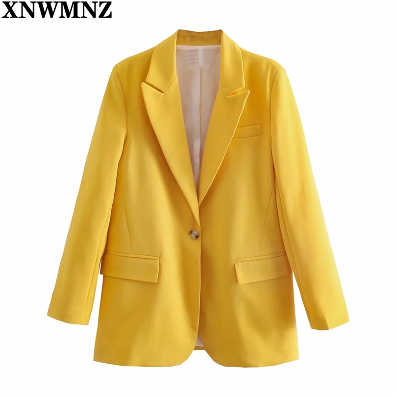 

women orange suit blazer female long sleeve elegant jacket ladies business formal suits Office Lady Coat tops 210520
