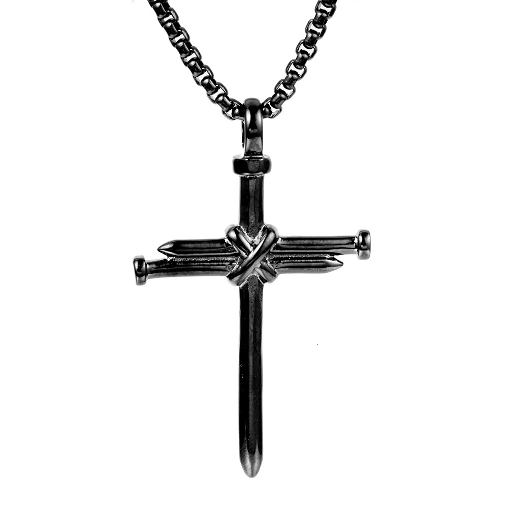 

Titanium Steel Cross Necklace classic simple versatile stainless steel nail Pendant