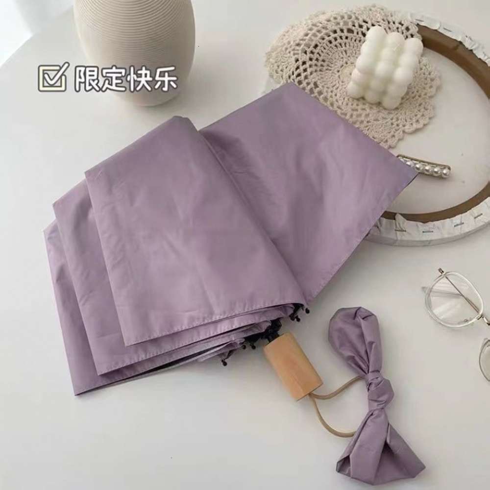 

French umbrella folding sunny and rainy dual purpose ultraviolet black plastic sunshade